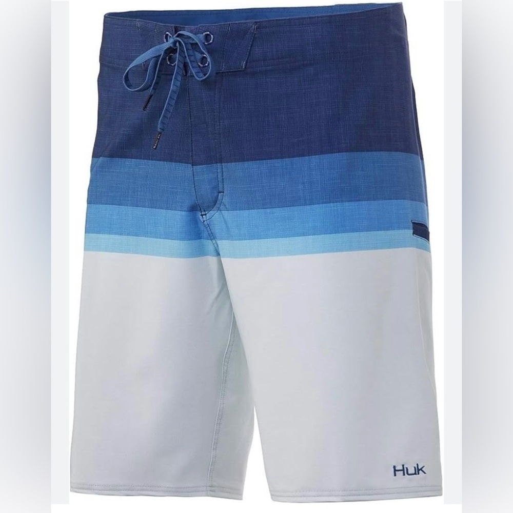 HUK Men's Gulfstream Quick-Drying Performance Fishing Shorts Size 38 Blue NWT